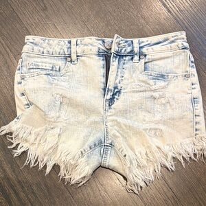Altar'd State Distressed Light Denim Shorts